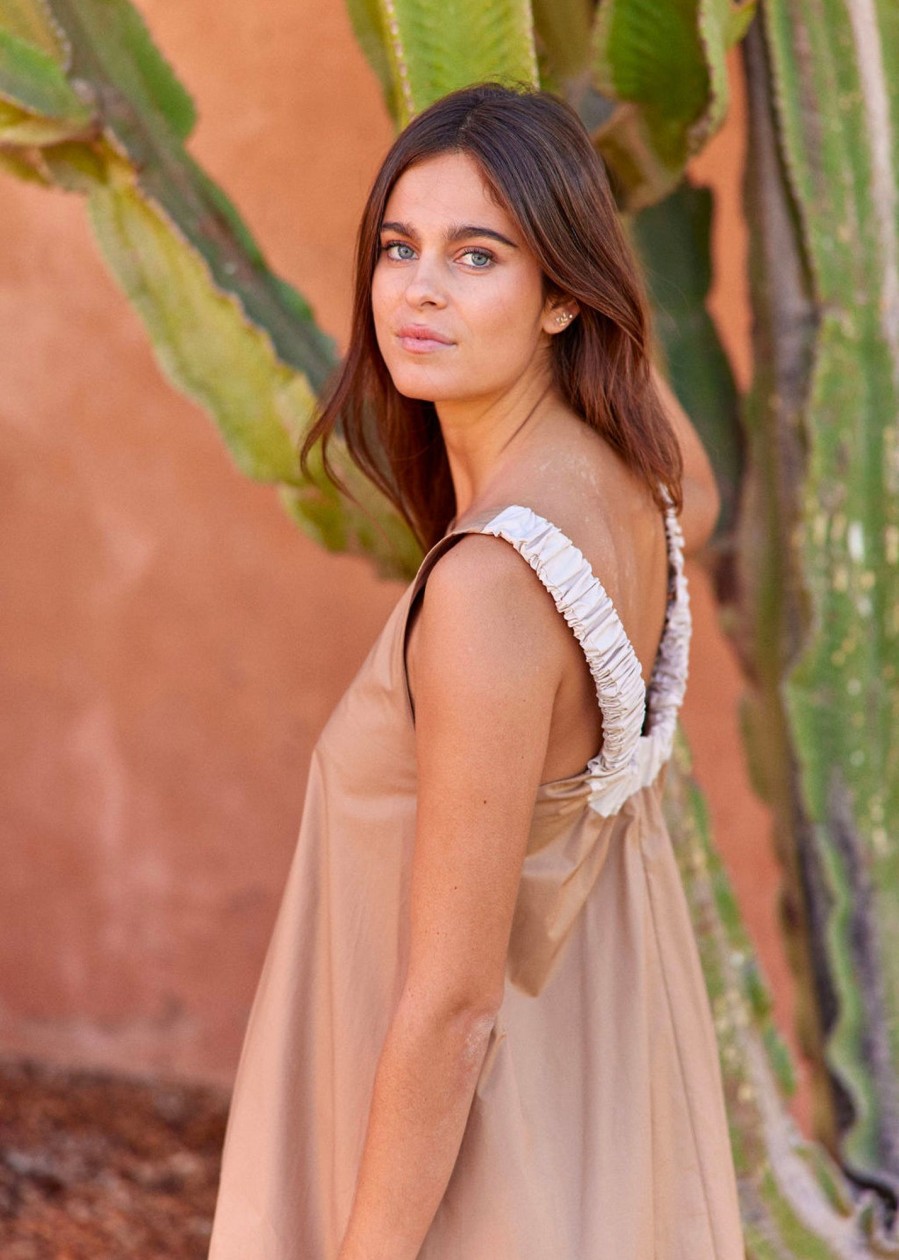 Lauren Vidal Robe En Popeline De Coton Raquel Dune Robes & Jupes