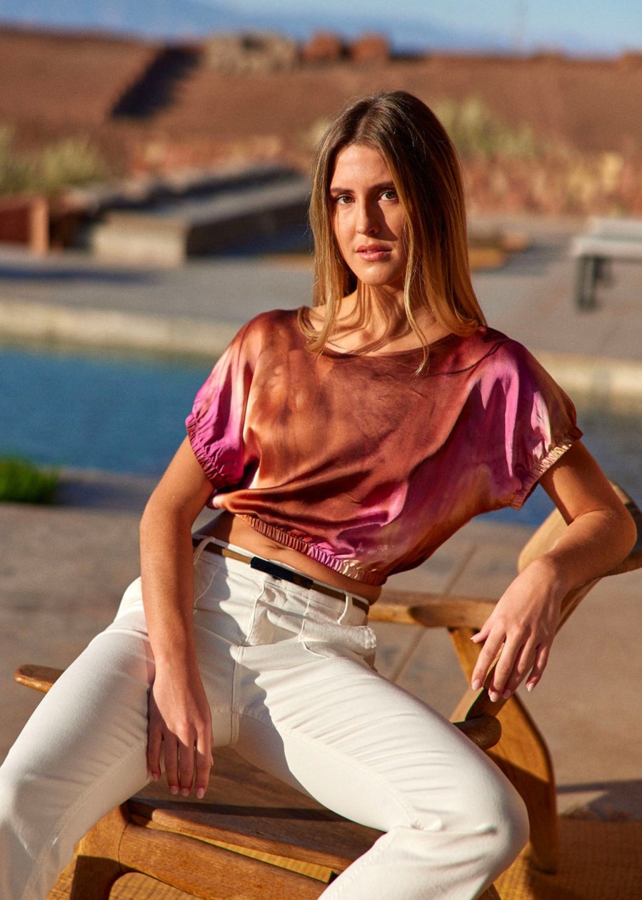 Lauren Vidal Top Tie And Dye Tal Rosa Tops & Chemises