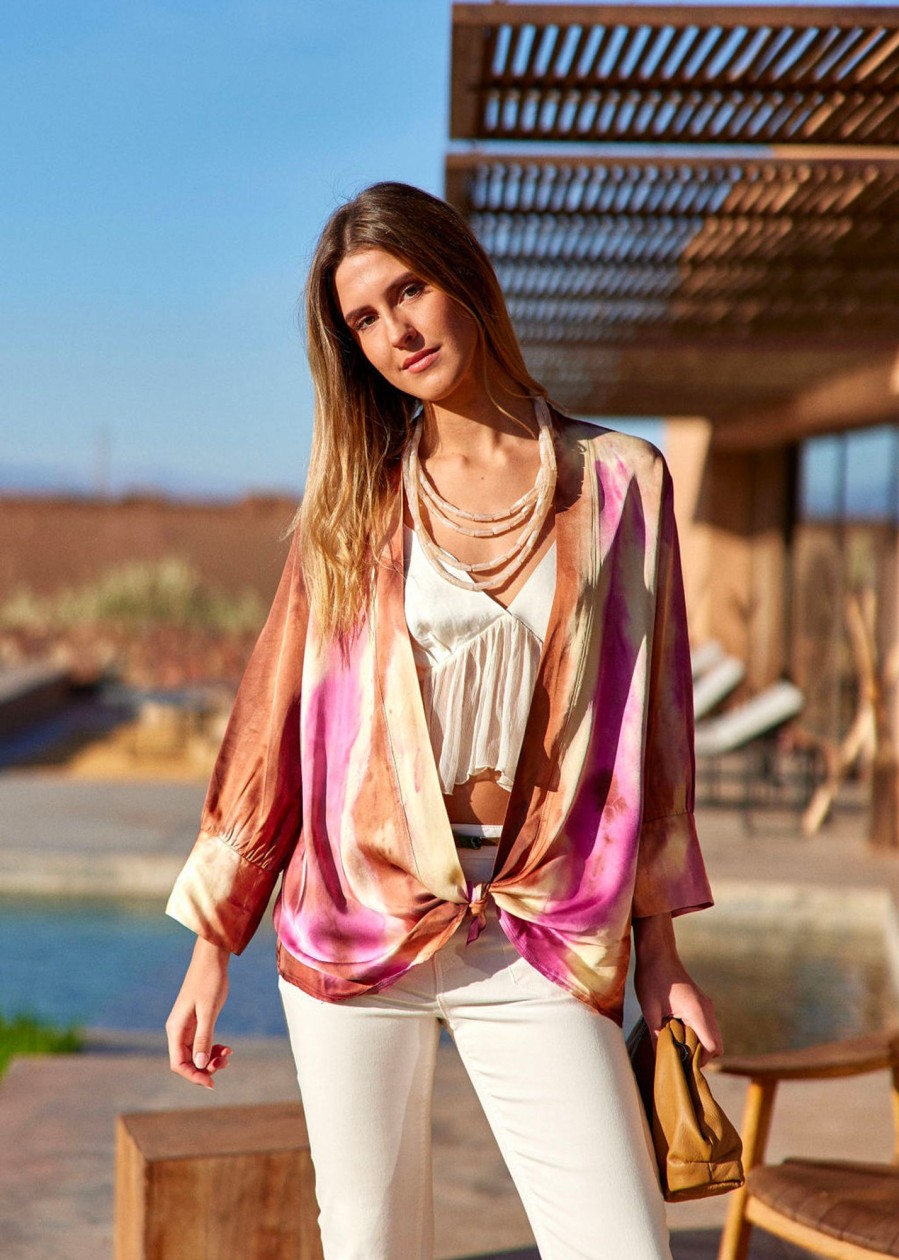 Lauren Vidal Veste Tie And Dye Volt Rosa Vestes & Manteaux