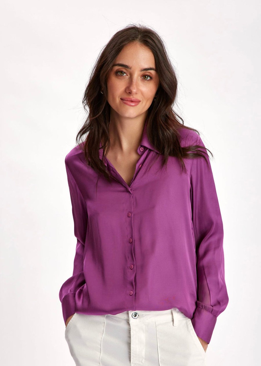 Lauren Vidal Chemise Basique Lilas Tops & Chemises