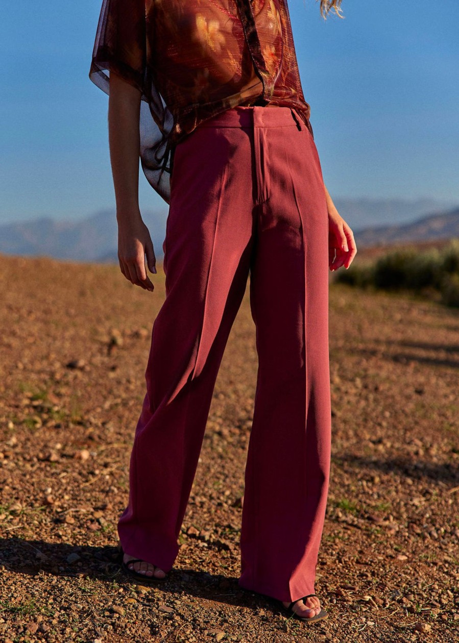 Lauren Vidal Pantalon Droit Petal Cerise Pantalons