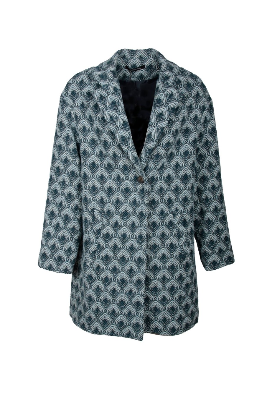 Lauren Vidal Manteau Jacquard Dina Blue Vestes & Manteaux