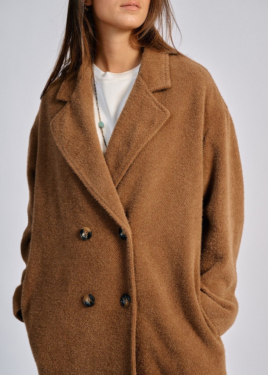 Lauren Vidal Manteau Fluide Pablo Camel Vestes & Manteaux