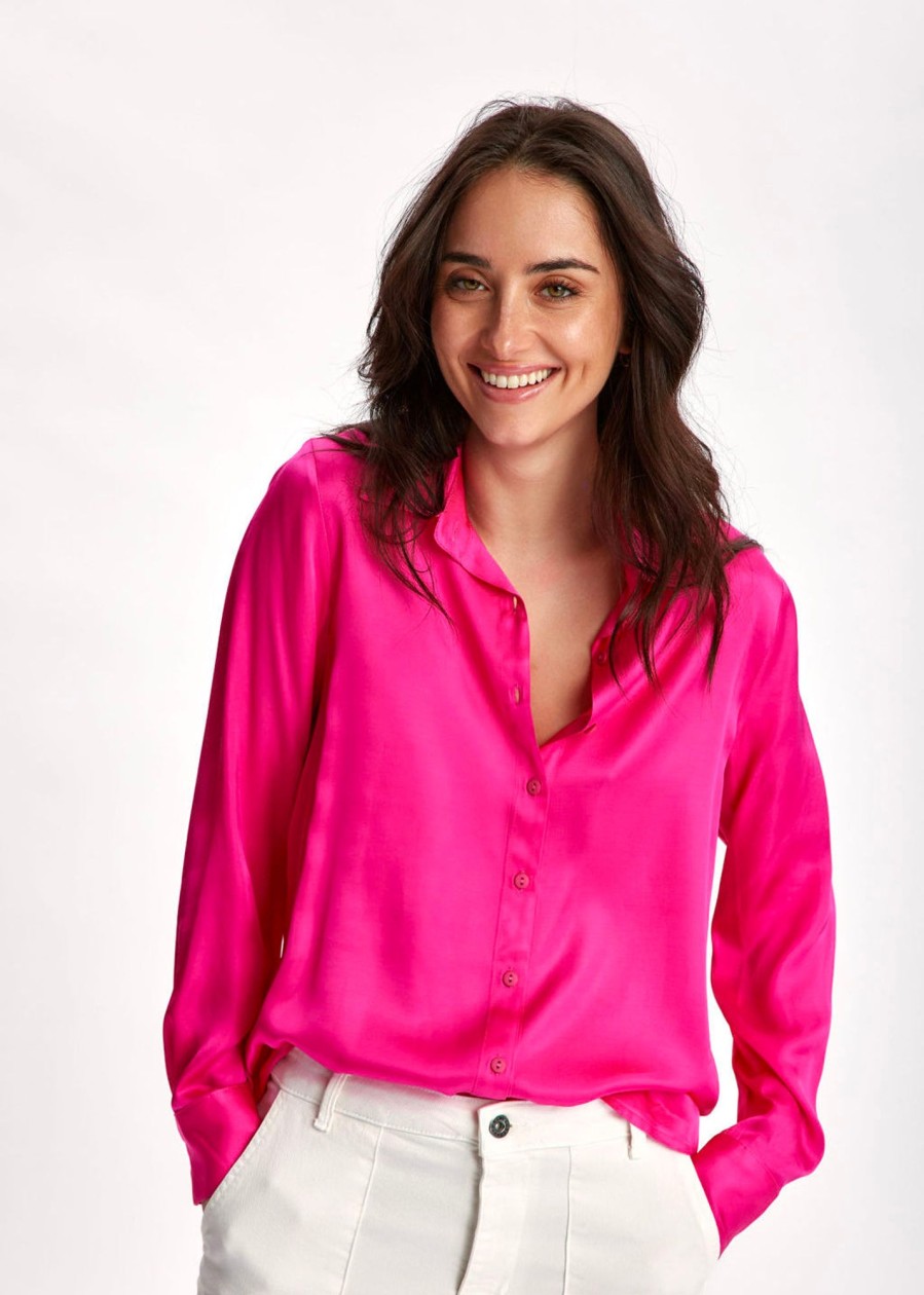 Lauren Vidal Chemise Basique Rose Fluo Tops & Chemises