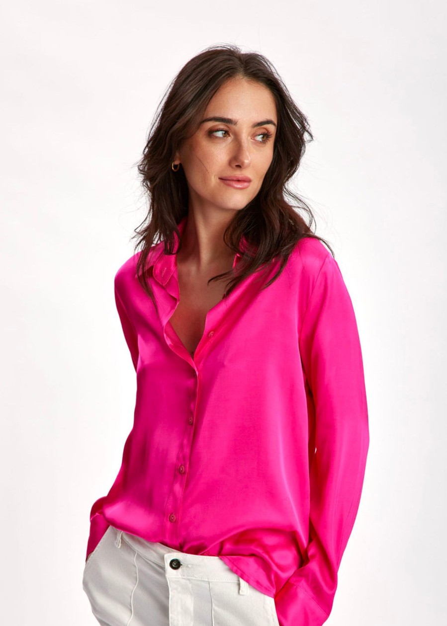 Lauren Vidal Chemise Basique Rose Fluo Tops & Chemises