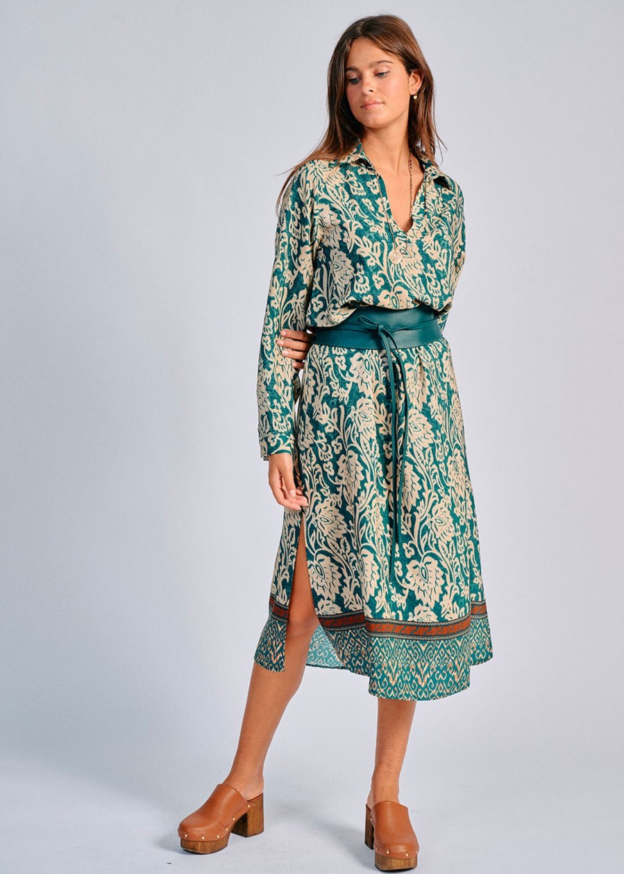 Lauren Vidal Robe Imprimee Riga Peacock Robes & Jupes