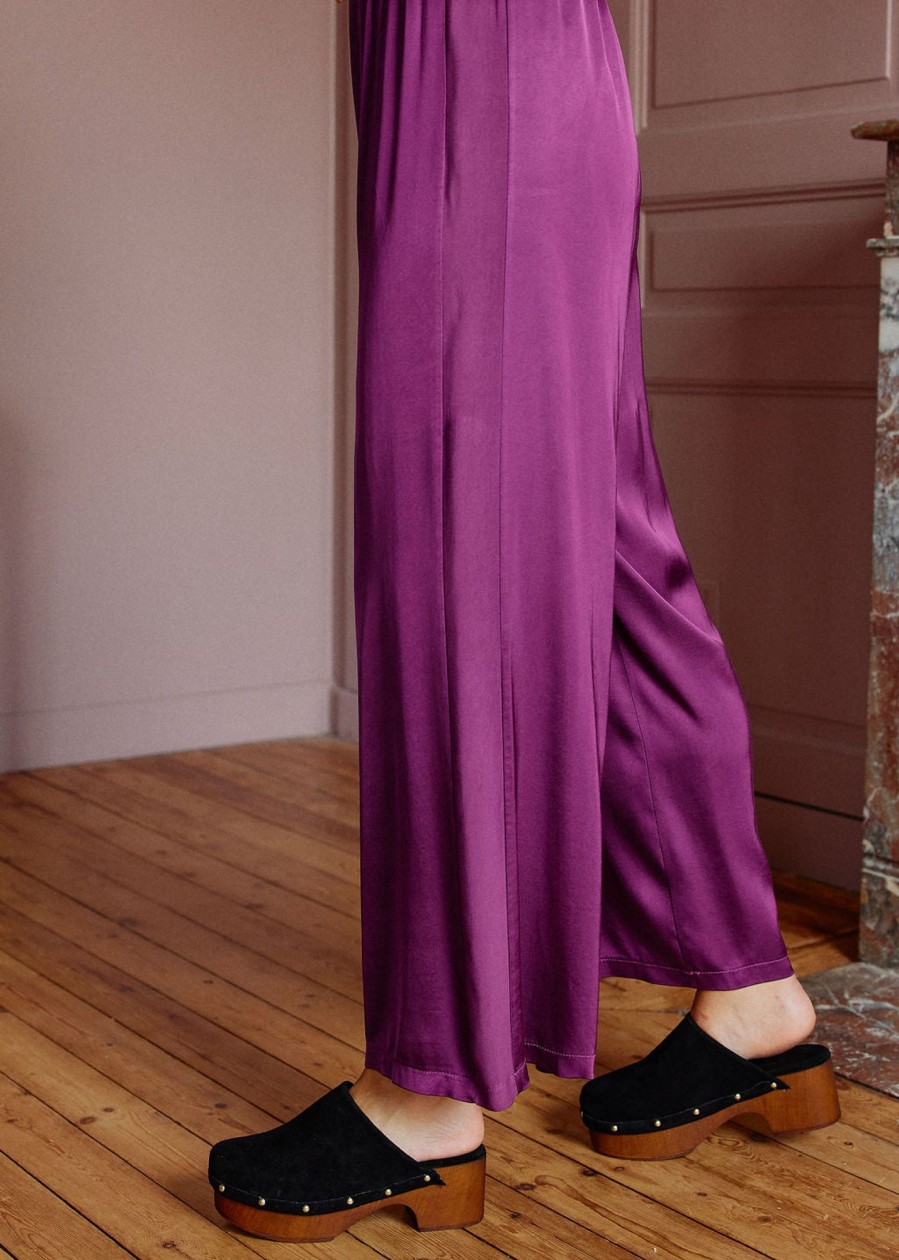 Lauren Vidal Pantalon Fluide Marcia Purple Pantalons