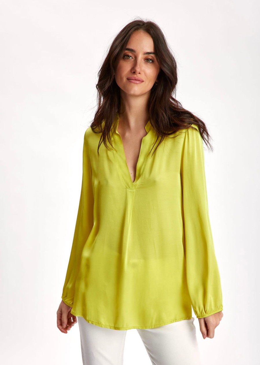 Lauren Vidal Chemise En Viscose Unie Mady Anis Tops & Chemises