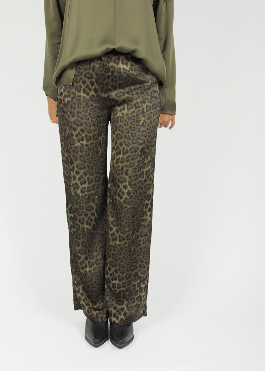 Lauren Vidal Pantalon Droit Fluide Reptile Loli Bronze Pantalons