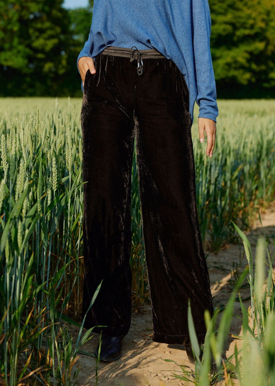 Lauren Vidal Pantalon Velours Milan Coffee Pantalons