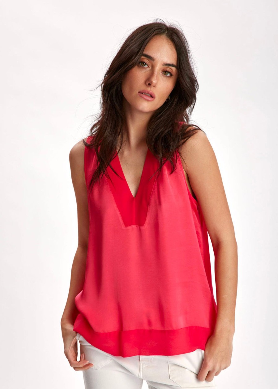 Lauren Vidal Debardeur En Viscose Tyla Pink Tops & Chemises