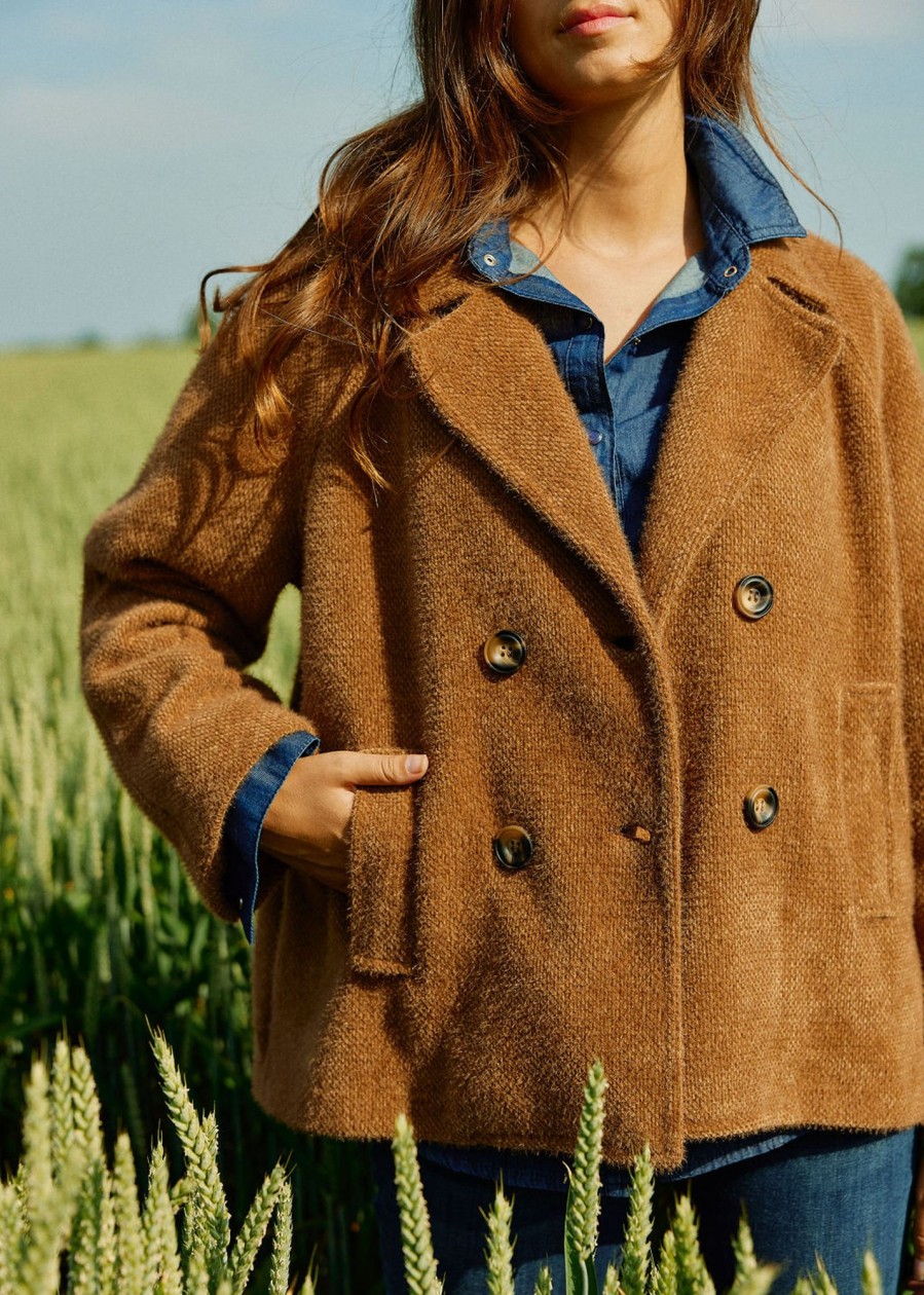 Lauren Vidal Manteau Fluide Vasco Camel Vestes & Manteaux