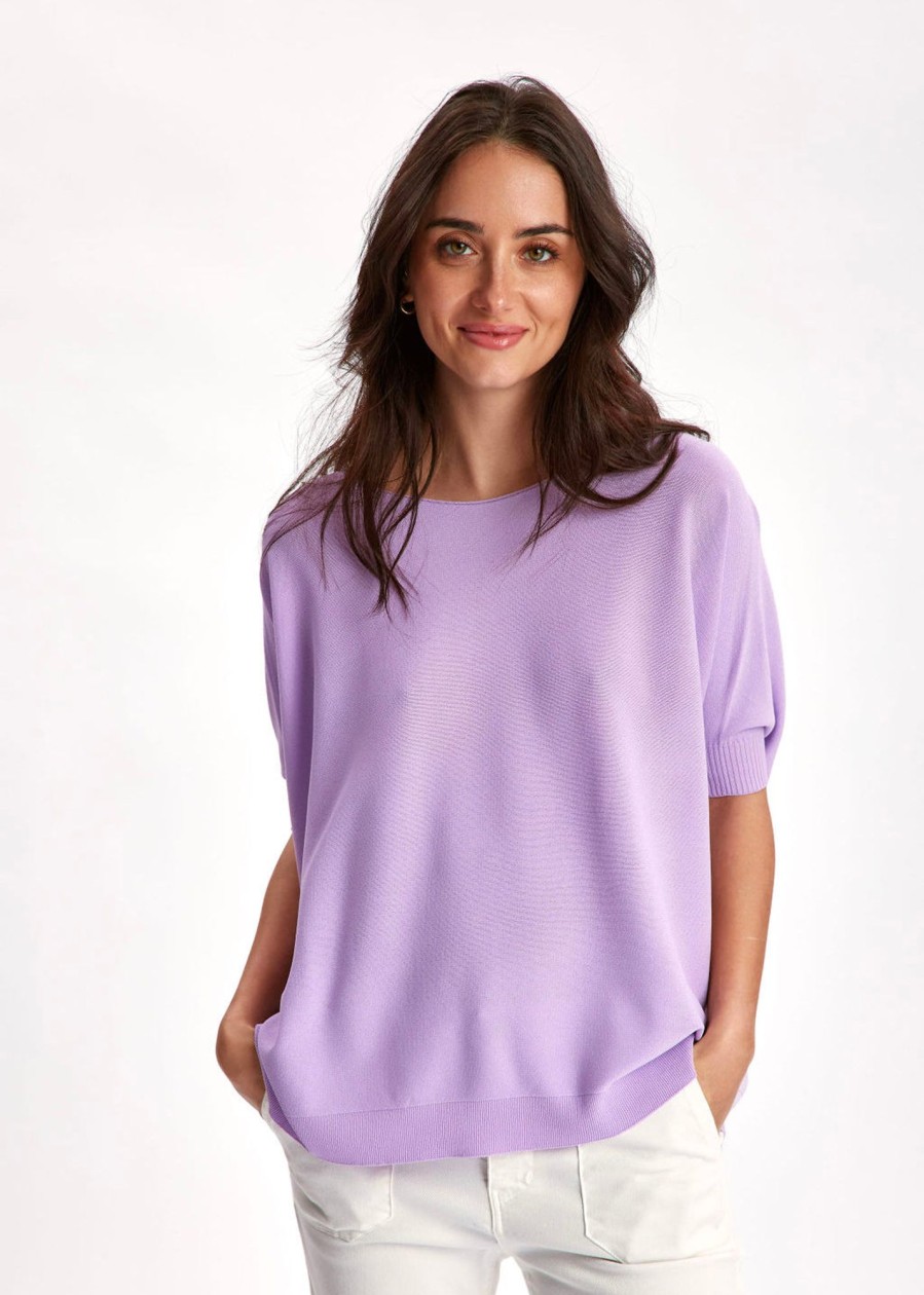 Lauren Vidal Pull Oversize Pom Lilas Mailles