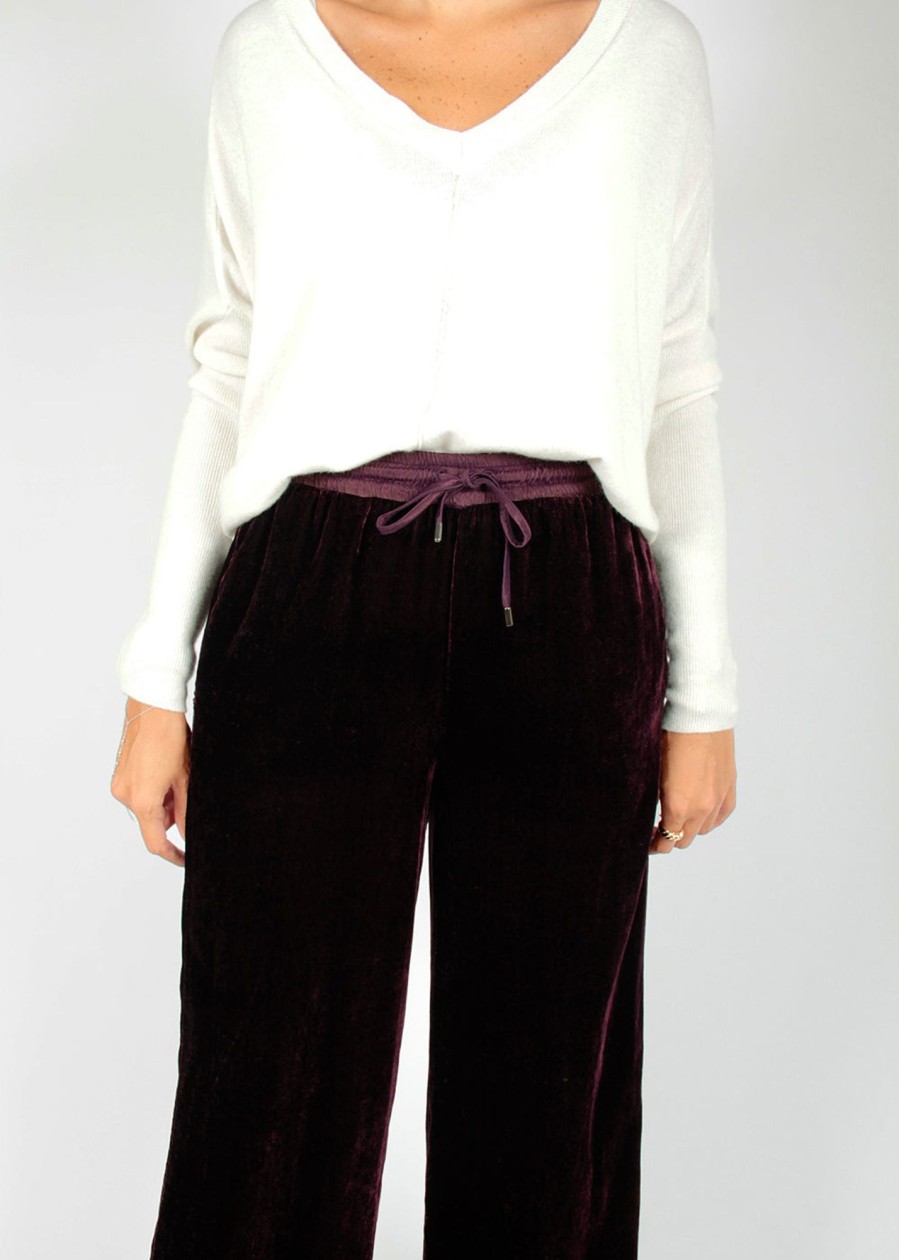 Lauren Vidal Pantalon Velours Milan Purple Pantalons