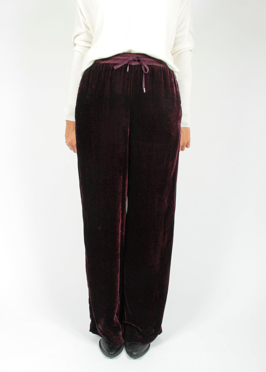 Lauren Vidal Pantalon Velours Milan Purple Pantalons