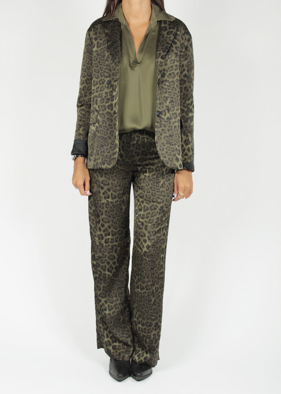 Lauren Vidal Veste Blazer Fluide Imprimee Leopard Valmi Bronze Vestes & Manteaux