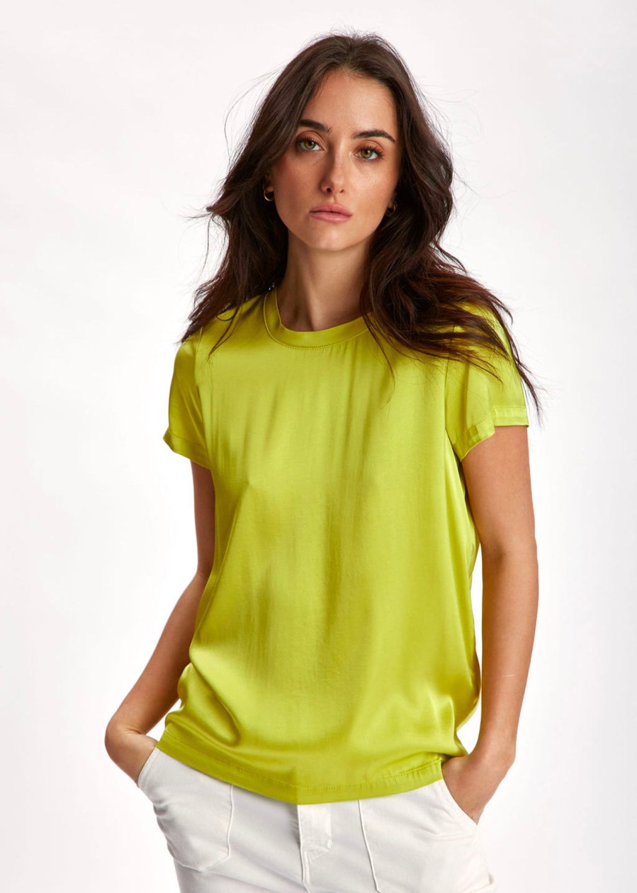 Lauren Vidal Tee-Shirt En Viscose Silane Anis Tops & Chemises