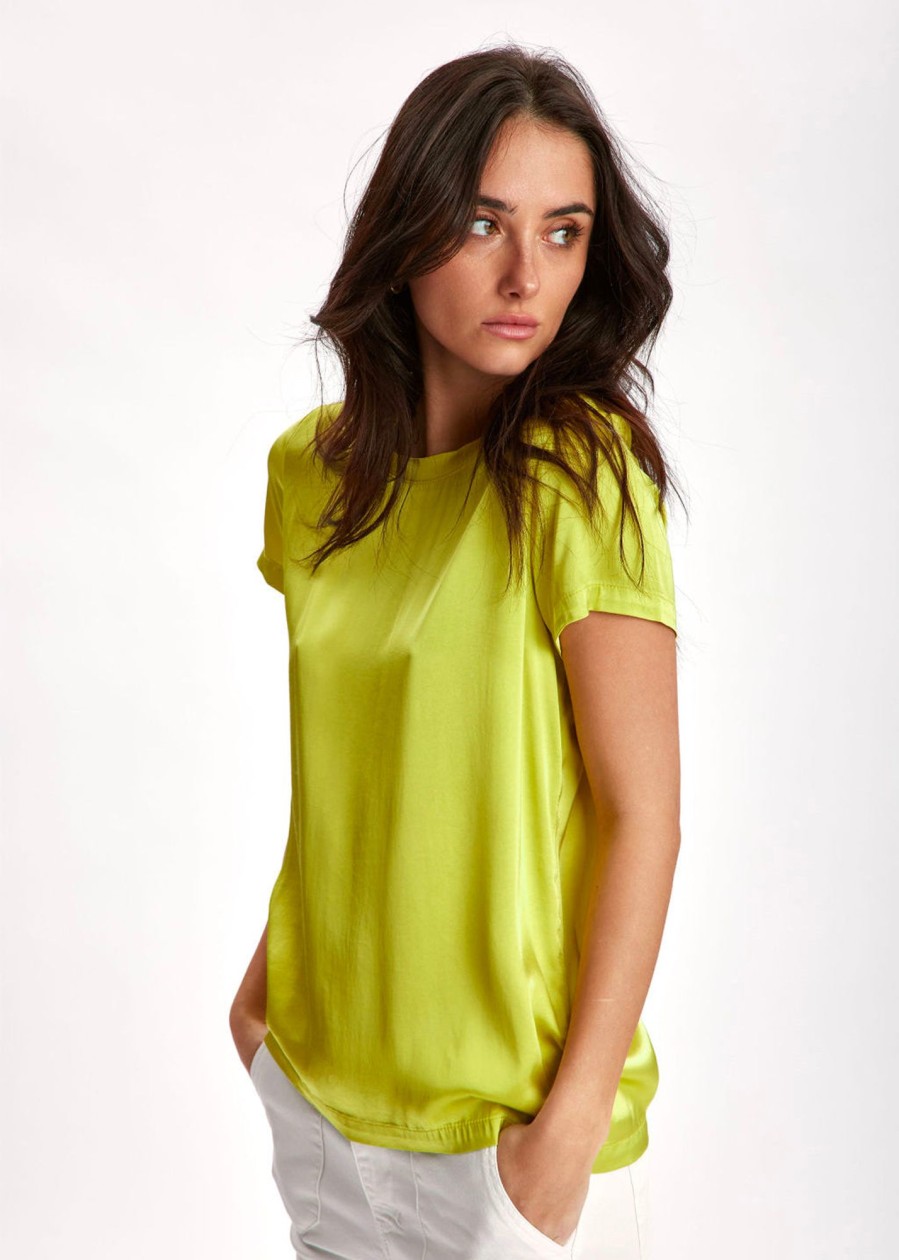 Lauren Vidal Tee-Shirt En Viscose Silane Anis Tops & Chemises