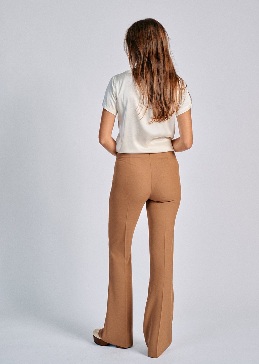 Lauren Vidal Pantalon Fluide Fiona Camel Pantalons