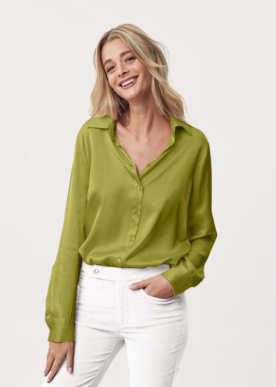 Lauren Vidal Chemise En Viscose Avocat Tops & Chemises