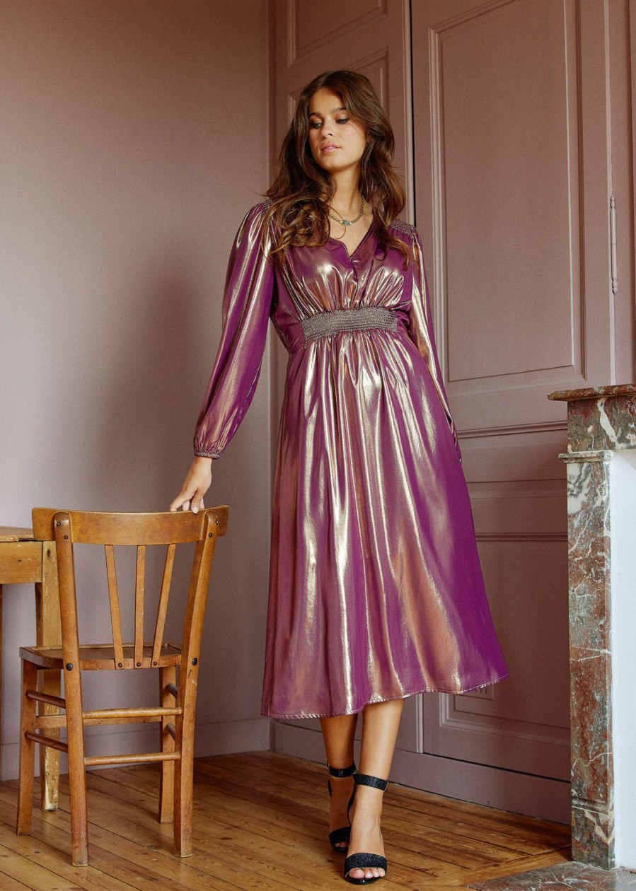 Lauren Vidal Robe Lamee Ines Gold Robes & Jupes