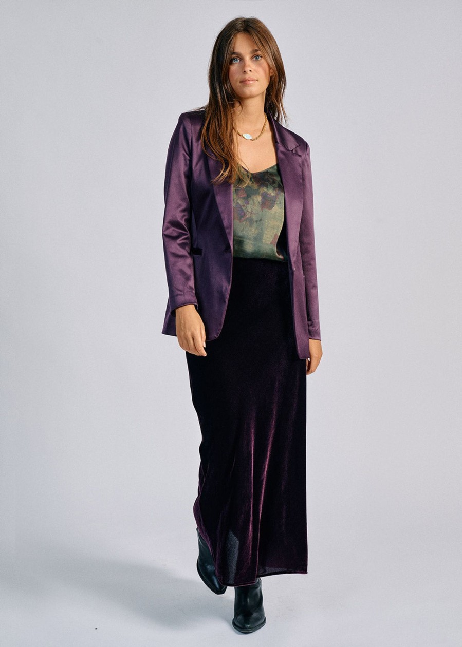 Lauren Vidal Jupe En Velours Lily Purple Robes & Jupes