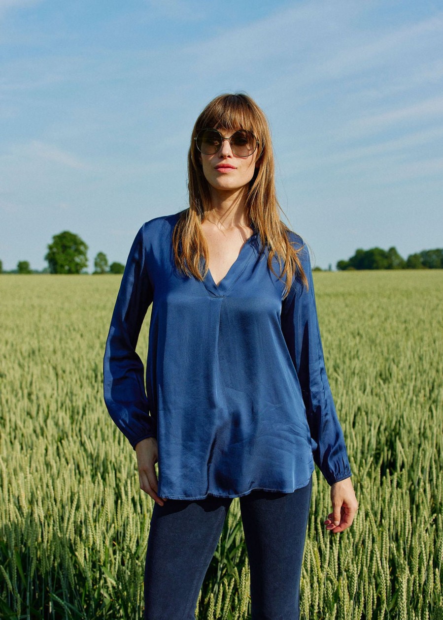 Lauren Vidal Blouse Fluide Baldi Denim Tops & Chemises